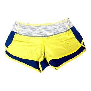 Lululemon Speed Short Neon Yellow and Blue Athletic Shorts